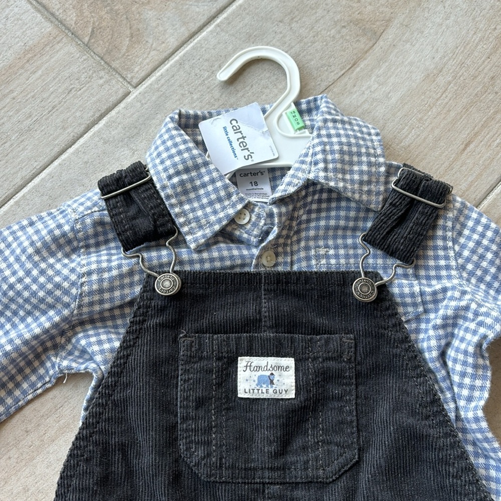 NWT carters boy romper with shirt size 18 months